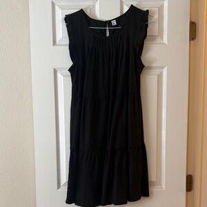 Old Navy Black Tiered Ruffle Sleeve Mini Dress